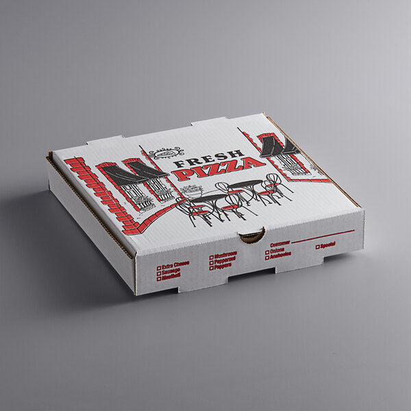 Premium select 10" x 10" x 2" White Corrugated Pizza Box - 50/Case