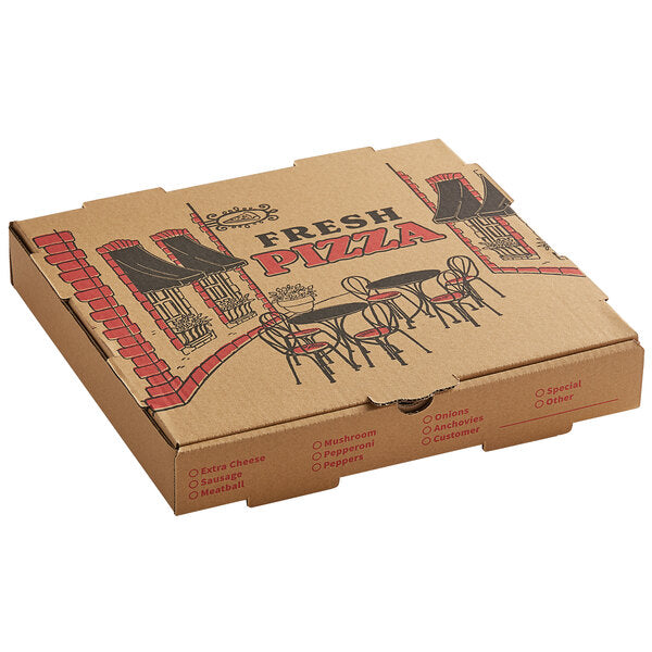 Premium select 12" x 12" x 2" Kraft Corrugated Pizza Box - 50/Case