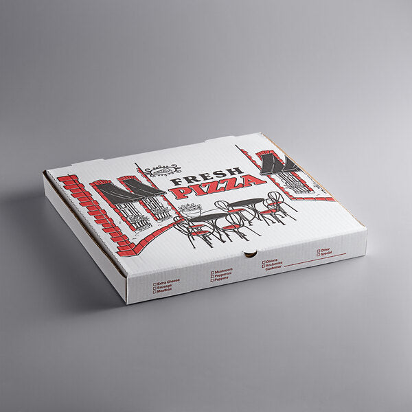 Premium select 18" x 18" x 2" White Corrugated Pizza Box - 50/Case
