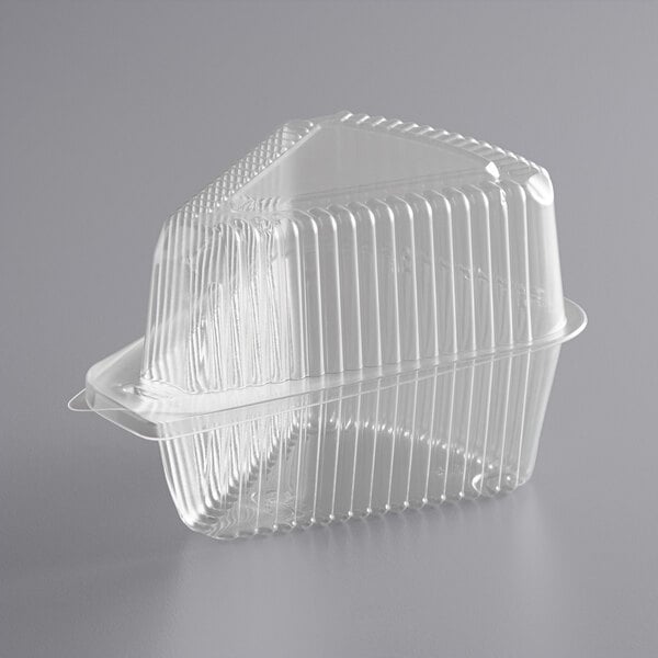 Premium select 5" Clear Hinged Slice Container with High Dome Lid - 25/Case