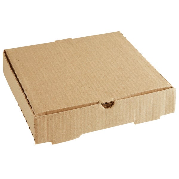 Premium select 10" x 10" x 2" Kraft Customizable Corrugated Plain Pizza Box - 50/Case