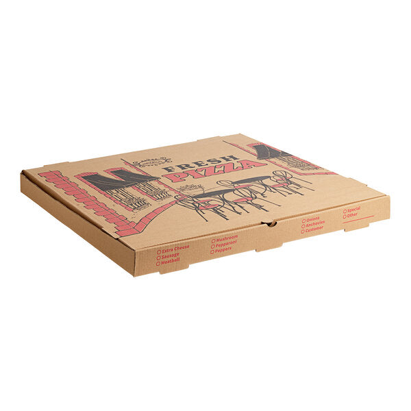 Premium select 24" x 24" x 2" Kraft Corrugated Pizza Box - 25/Case