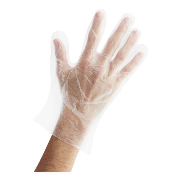 Premium select Disposable Poly Gloves - Medium for Food Service - 10000/Case