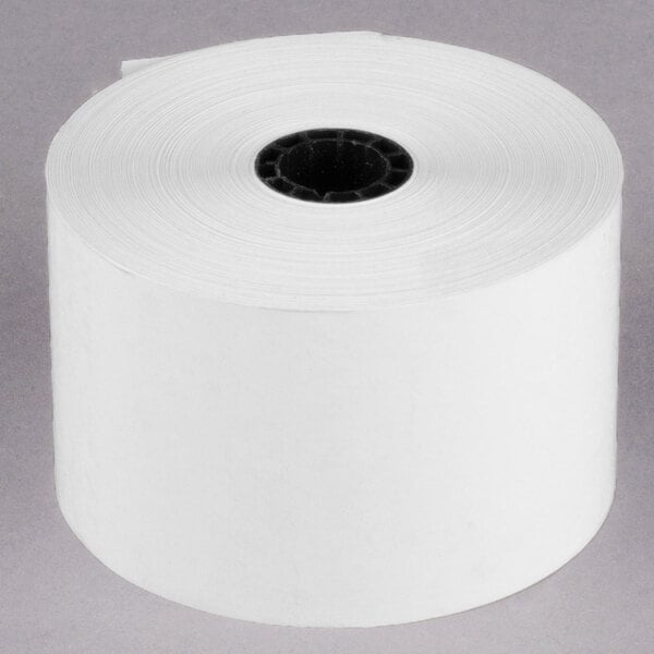 A roll of white thermal paper.