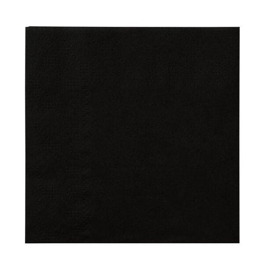 A black square Hoffmaster beverage napkin.