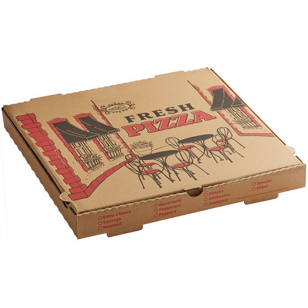 Premium select 16" x 16" x 2" Kraft Corrugated Pizza Box - 50/Case