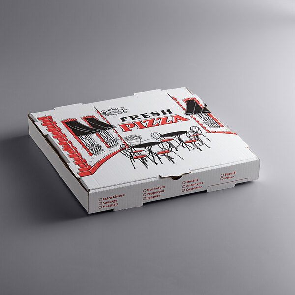Premium select 14" x 14" x 2" White Corrugated Pizza Box - 50/Case