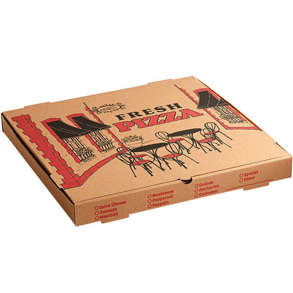 Premium select 20" x 20" x 2" Kraft Corrugated Pizza Box - 25/Case