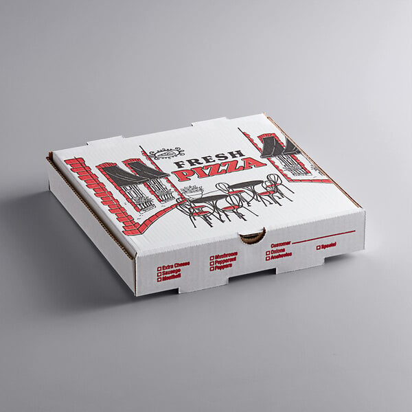 Premium select 17" x 25" x 2" White Corrugated Pizza Box - 25/Case