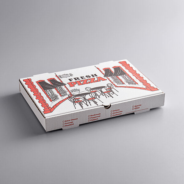 Premium select 17" x 25" x 2" White Corrugated Pizza Box - 25/Case