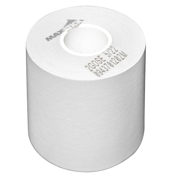 A white roll of MAXStick paper with black writing on it.
