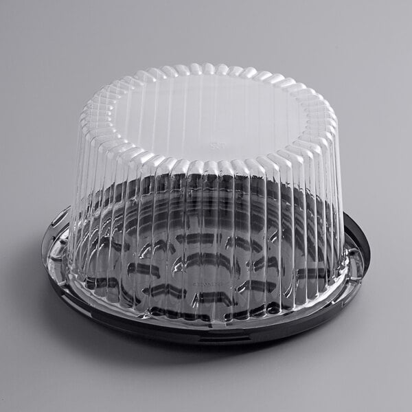 Premium select 7" High Dome Cake Display Container with Clear Dome Lid - 100/Case