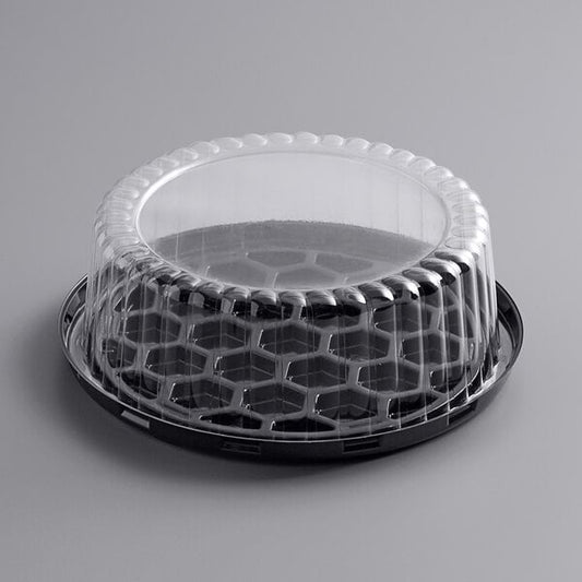 Premium select 7" Low Dome Cake Display Container with Clear Dome Lid - 100/Case