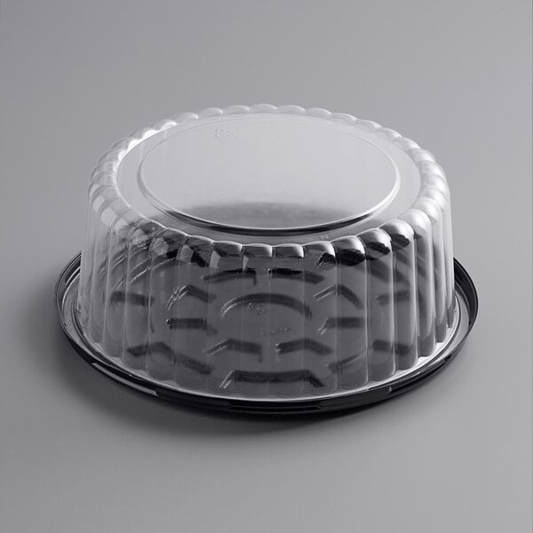 Premium select 8" Low Dome Cake Display Container with Clear Dome Lid - 50/Case