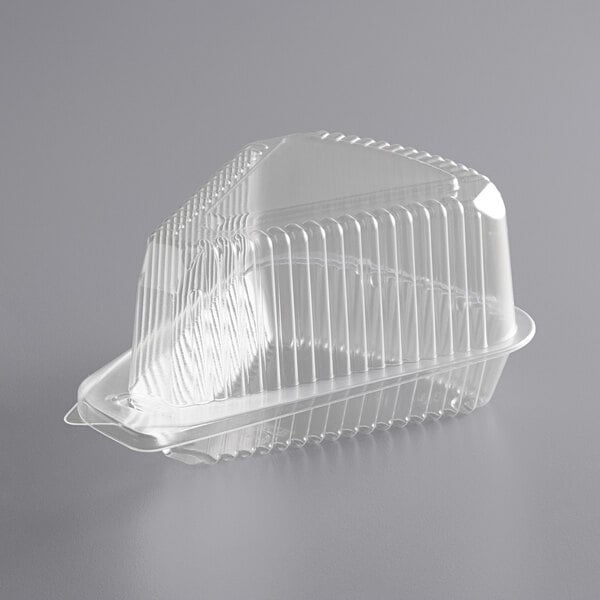 Premium select 5" Clear Hinged Slice Container with Medium Dome Lid - 25/Case