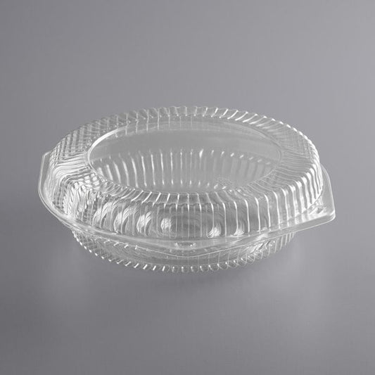 Premium select 9" Clear Hinged Low Pie Container - 25/Case