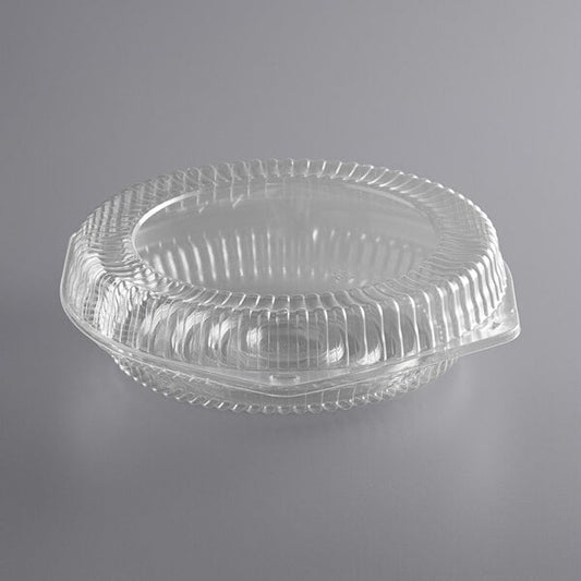 Premium select 10" Clear Hinged Pie Container with Low Dome Lid - 25/Case