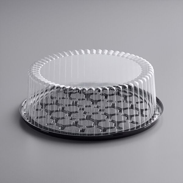 Premium select 9" Low Dome Cake Display Container with Clear Dome Lid - 40/Case