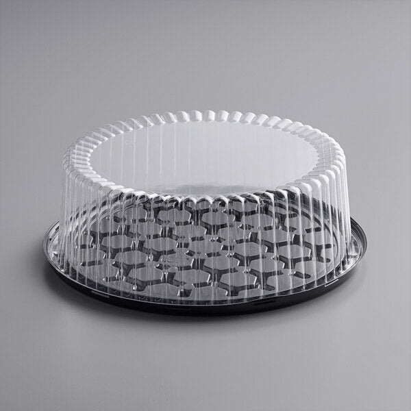 Premium select 9" Low Dome Cake Display Container with Clear Dome Lid - 40/Case