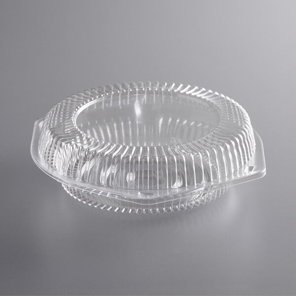 Premium select 8" Clear Hinged Pie Container with Low Dome Lid - 200/Case