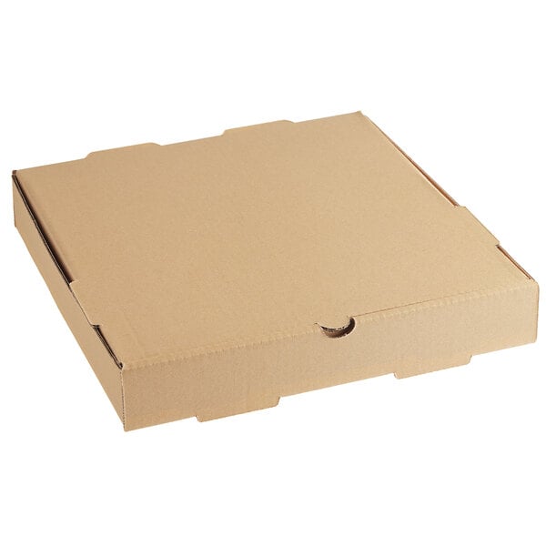 Premium select 12" x 12" x 2" Kraft Customizable Corrugated Plain Pizza Box - 50/Case