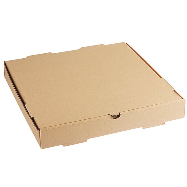 Premium select 14" x 14" x 2" Kraft Customizable Corrugated Plain Pizza Box - 50/Case