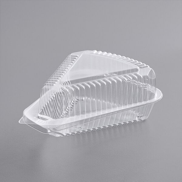 Premium select 5" Clear Hinged Slice Container with Low Dome Lid - 150/Case