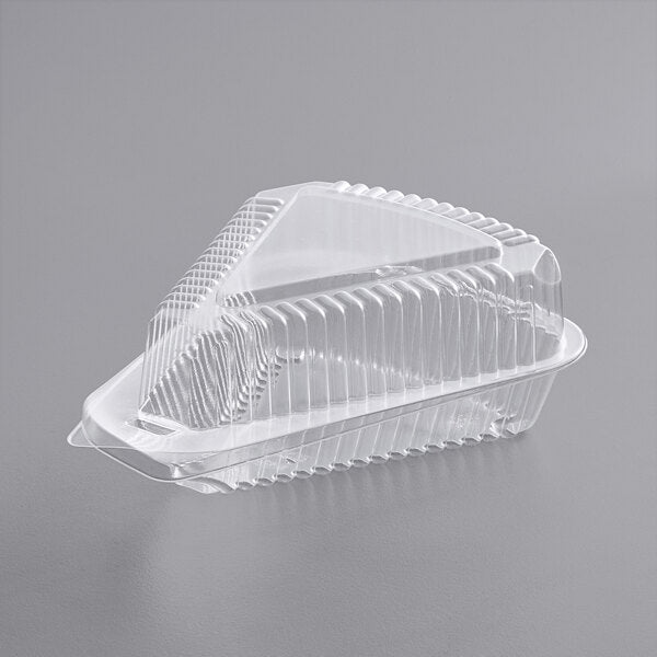 Premium select 5" Clear Hinged Slice Container with Low Dome Lid - 300/Case