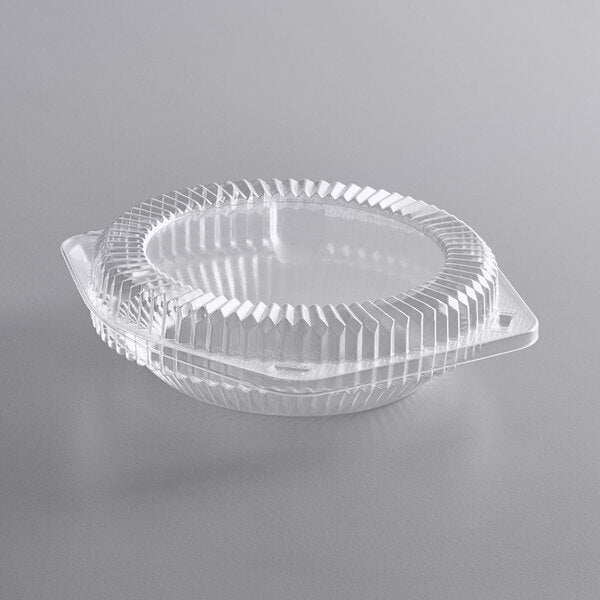 Premium select 6" Clear Hinged Pie Container with Low Dome Lid - 300/Case