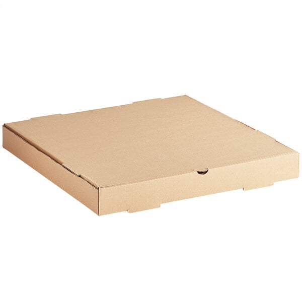 Premium select 16" x 16" x 2" Kraft Customizable Corrugated Plain Pizza Box - 50/Case