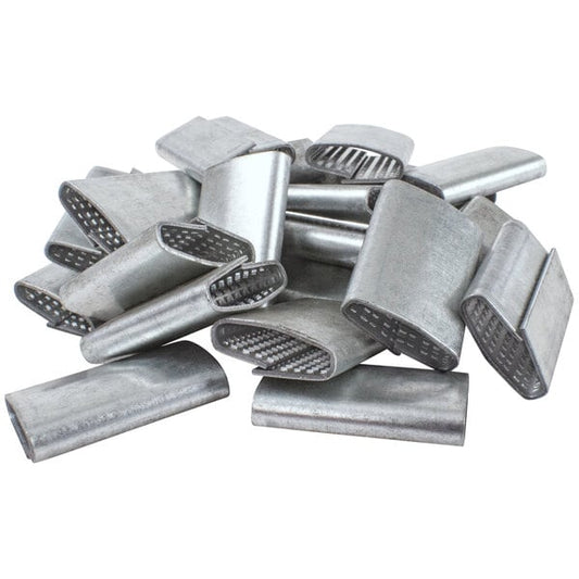 Premium select 5/8" Serrated Push-On Seal for Poly Strapping - 1000/Case