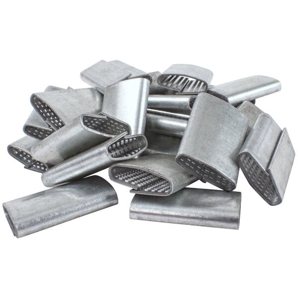 Premium select 5/8" Serrated Push-On Seal for Poly Strapping - 1000/Case