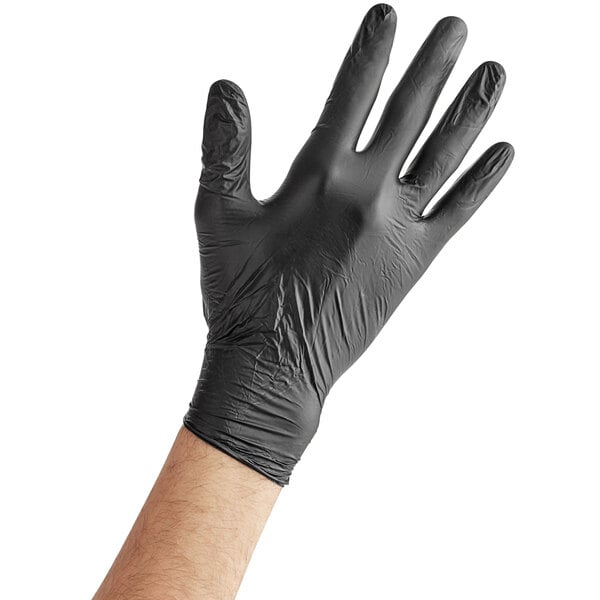 Premium select NexGen Powder-Free Disposable Black Hybrid 3 Mil Thick Gloves - Small - 1000/Case