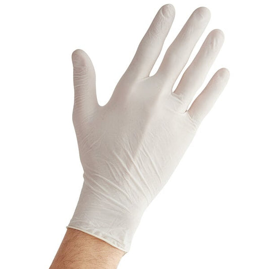 Premium select Products White Powdered Disposable Latex Gloves for Foodservice - Medium - 1000/Case