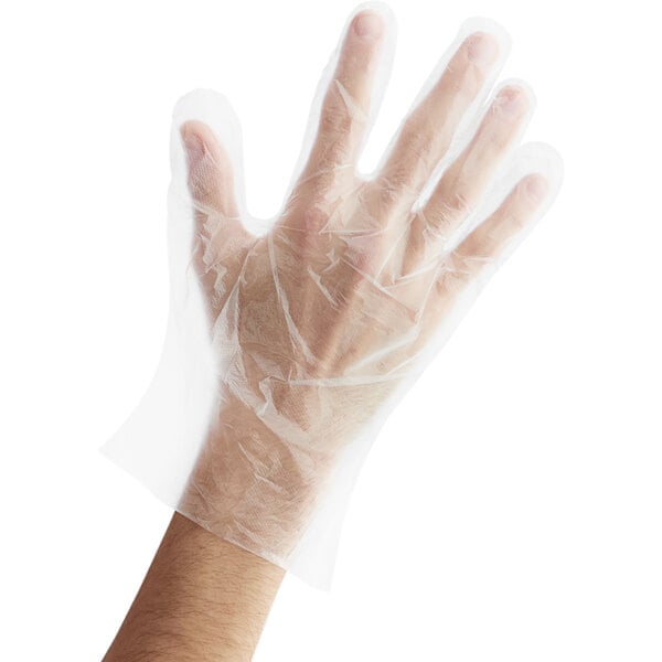 Premium select Disposable Poly Gloves - Large for Food Service - 10000/Case