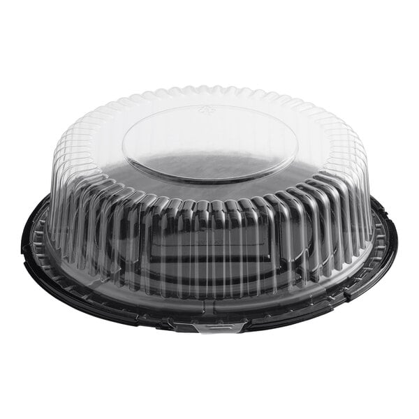 Premium select 10" Low Dome Cake Display Container with Clear Dome Lid - 40/Case
