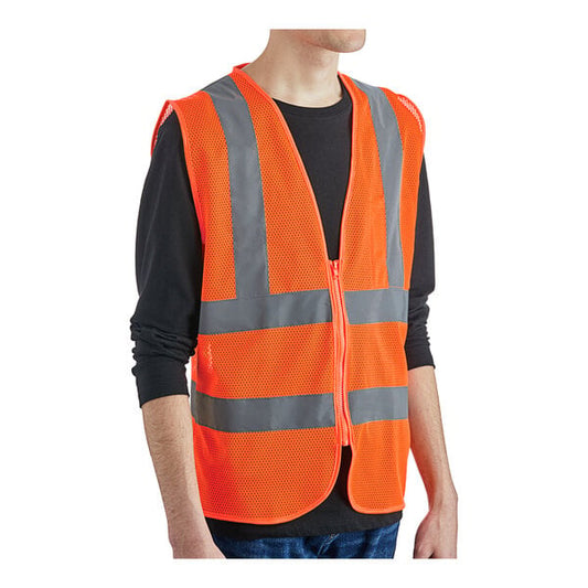Premium select Class 2 Orange High Visibility Safety Vest with Zipper Closure - Extra Large - 50/Case