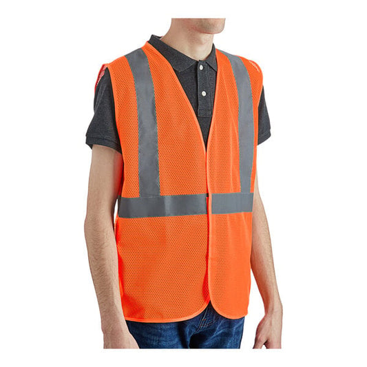 Premium select Class 2 Orange High Visibility Surveyor's Safety Vest with Hook & Loop Closure - Large - 50/Case