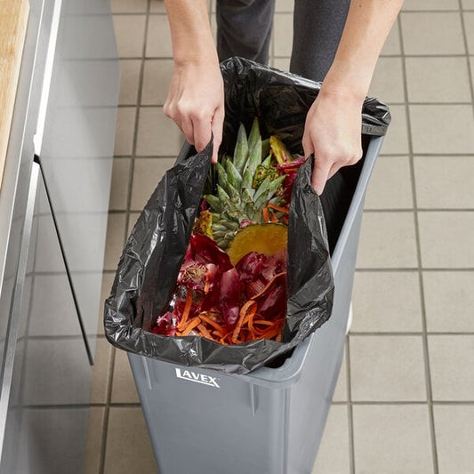 Lavex Li'l Herc 33 Gallon 1.2 Mil 33" x 39" Low Density Medium-Duty Black Trash Bag / Can Liner - 100/Case