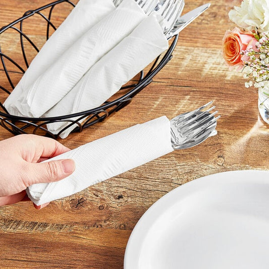 Choice WrapNap White 1/4 Fold 2-Ply Dinner Napkin 16" x 16" - 3000/Case