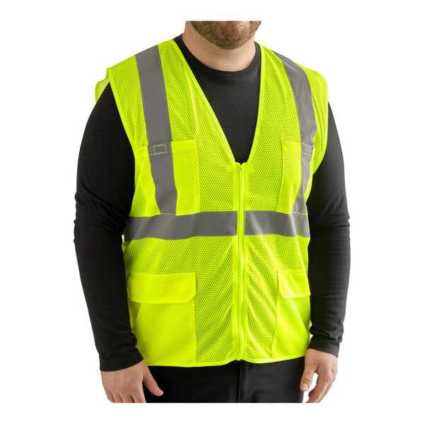 Premium select Lime Class 2 High Visibility Surveyor's Mesh Safety Vest - Large - 50/Case