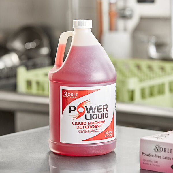 Noble Chemical 1 Gallon / 128 oz. Power Concentrated Liquid Dish Washing Machine Detergent - 4/Case