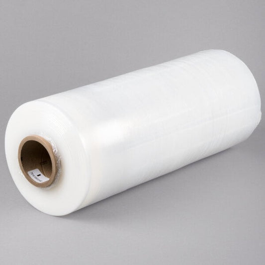 A roll of Lavex clear plastic machine pallet wrap.